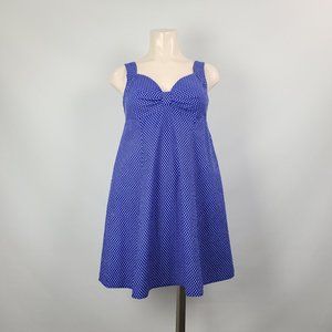 Cherry Velvet Blue Cotton Dress Size 1X